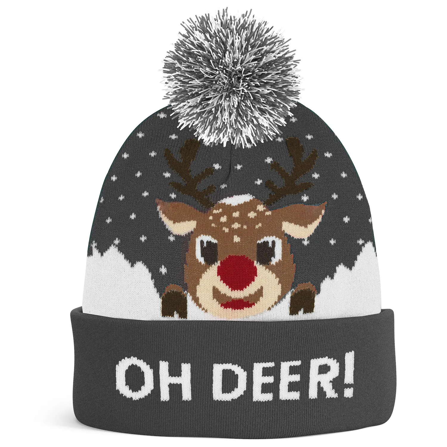 JAP Kerstmuts - OH DEER! - Grijs